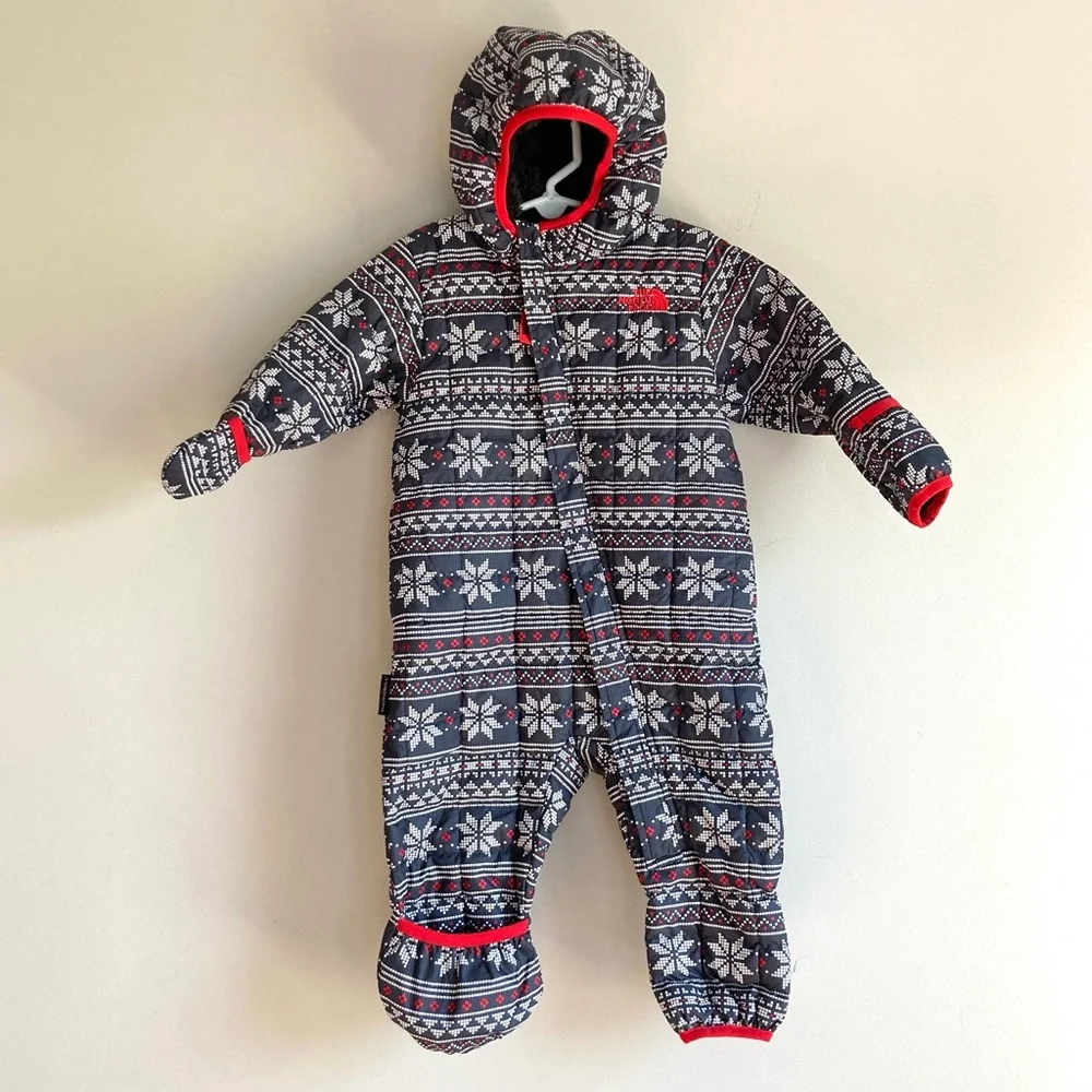 The North Face Thermoball bunting snowsuit baby 6-12 months fair isle Sherpa zip
